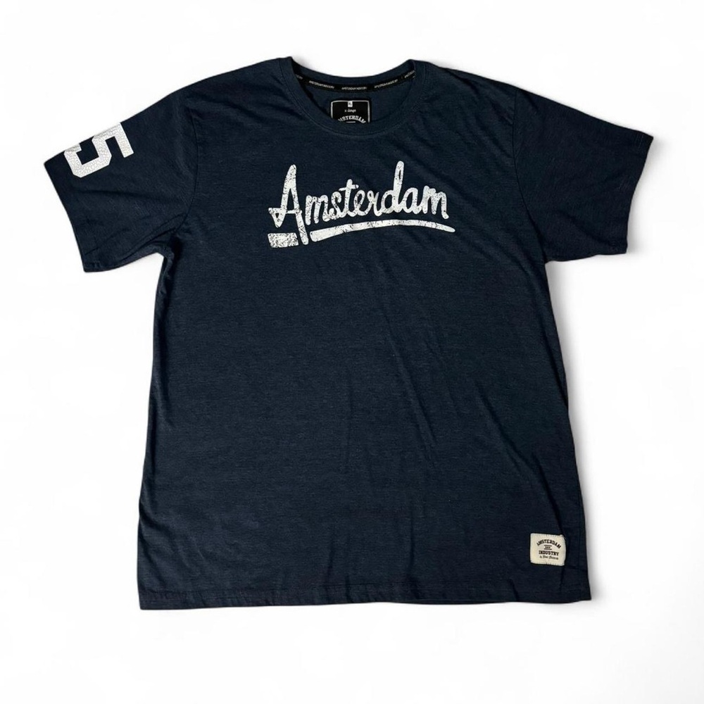 Blue Short Sleeve Tee Amsterdam Design